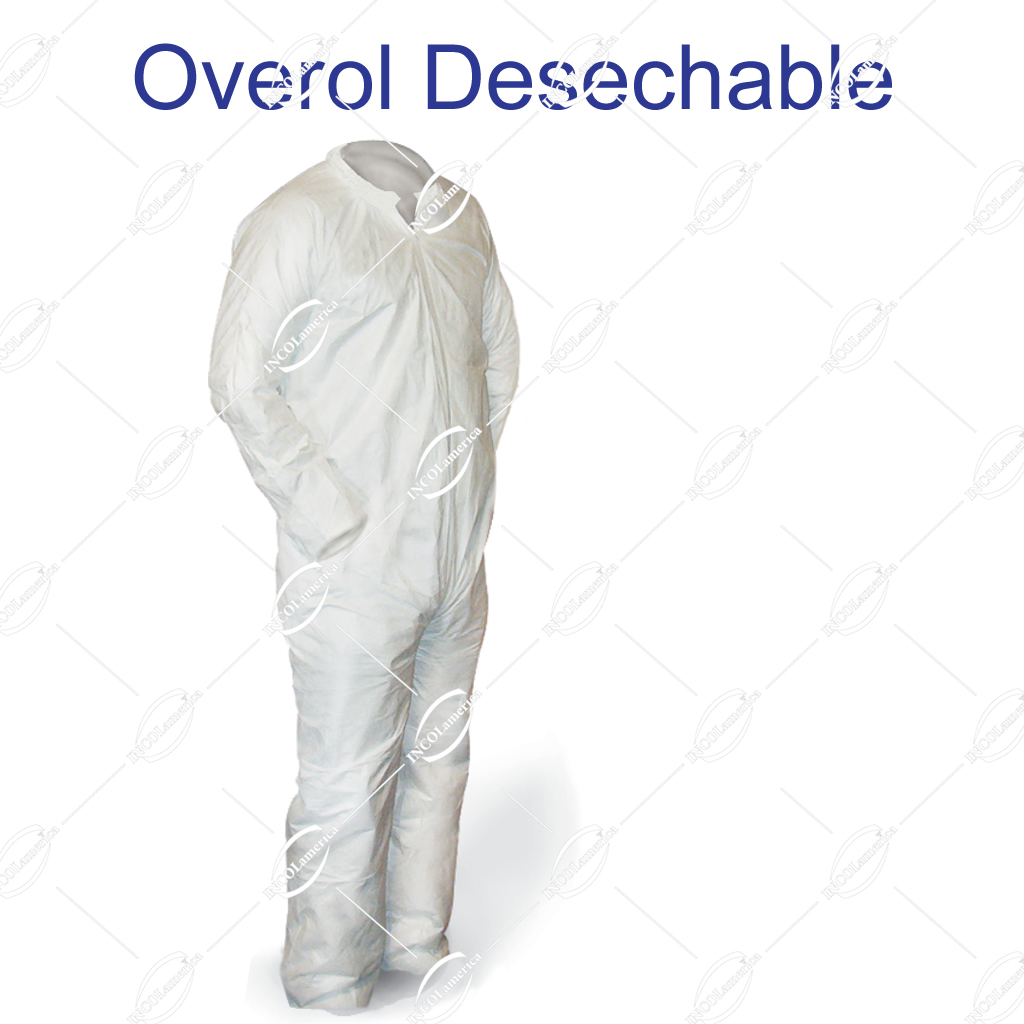 Overol Desechable Empaque Individual Esterilizado (Blanco – Azul)