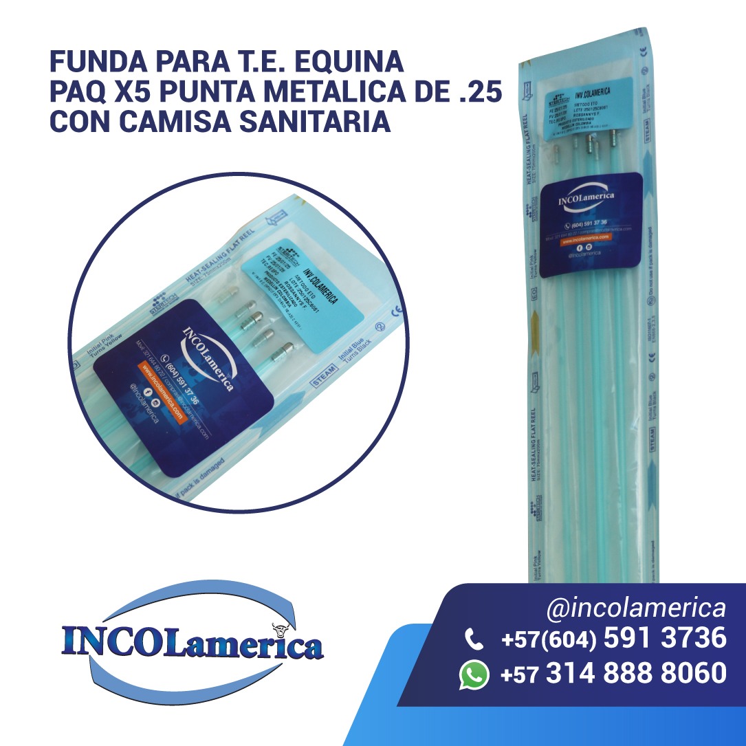Fundas Azules Punta Metálica Esterilizadas Paq X 5